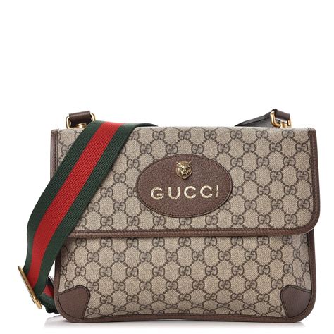 gucci gg supreme medium messenger bag|vintage Gucci monogram shoulder bag.